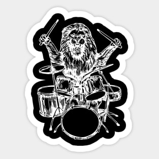 SEEMBO Lion Playing Drums Drummer Musician Drumming Fun Band Sticker